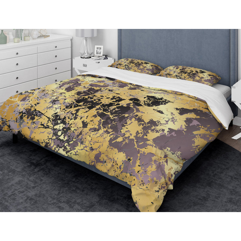 Rustic Polyester Abstract Duvet Cover, Queen Duvet Cover + 2 Shams