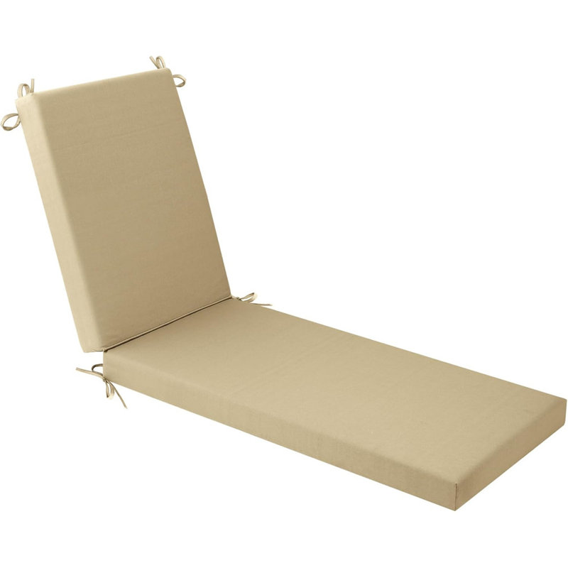  Outdoor Chaise Lounge Cushion Olefin Fabric Waterproof Fade-Resistant, Brown