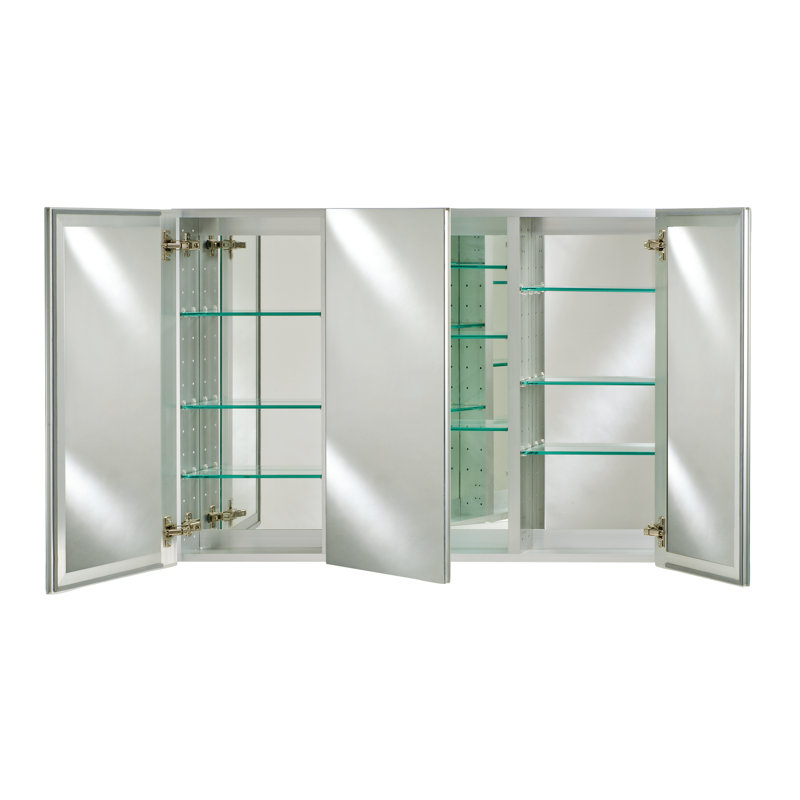 Armoire à pharmacie encastrée sans cadre avec 12 tablettes réglables Twitty, Bords polis, H 36 po x l 48 po x P 4 po