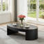 Table basse 47,24 "en placage de frêne noir, panneau de fibres à densité moyenne pour le bureau à domicile-1203693708
