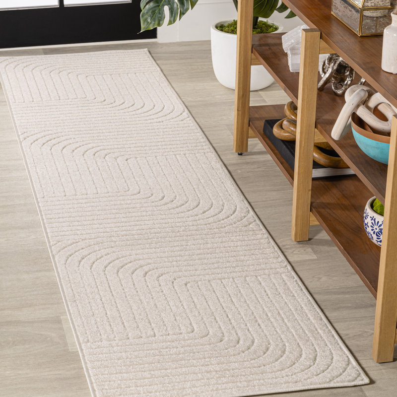 Tapis ivoire / crème intérieur / extérieur Odense, Tapis de couloir 2 pi x 8 pi