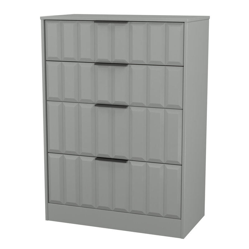 Rudolfine 77cm W 4 - Drawer Chest of Drawers, Grey