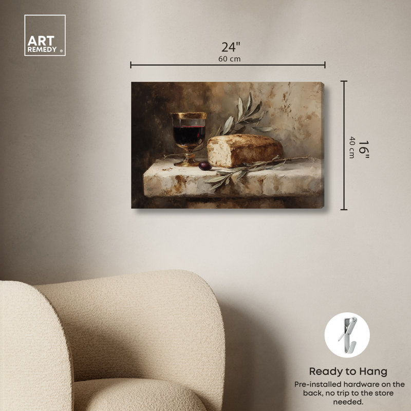 Art Remedy, Broken Bread II, art mural chrétien, impression sur toile, 24 x 16, 16"H x 24"W, Canvas Unframed
