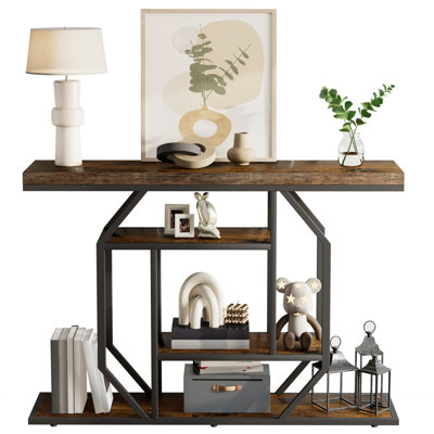 120cm Solid Wood Top Console Table