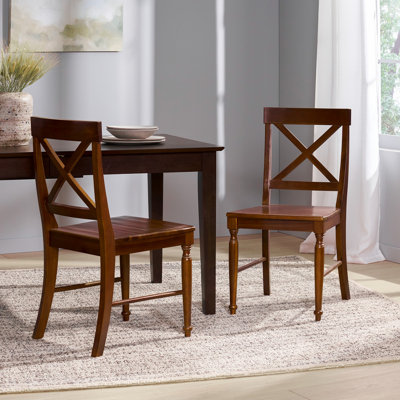 Acacia Wood Dining Chairs, 2-Pcs Set