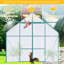 Serre en polycarbonate de 8 pi x 8 pi pour l'extérieur, avec base galvanisée, système de ventilation dans toutes les saisons, serre robuste, bonnes plantes d'extérieur-126198095