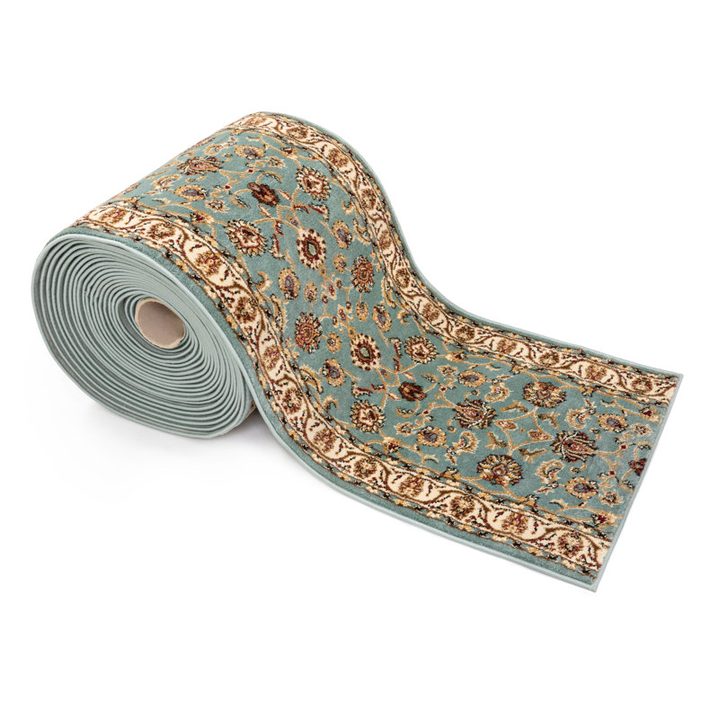 Almore Sarouk Light Blue Custom Size Hallway Stair Runner - Traditional Oriental Carpet, Runner 2'3" x 22'