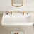 CASAINC Wall Mounted Solid Surface Resin Bathroom Sink With Dual Faucet Holes