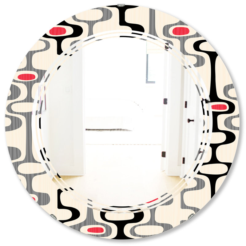 Miroir mural sans cadre abstrait, H 31,5 po x l po