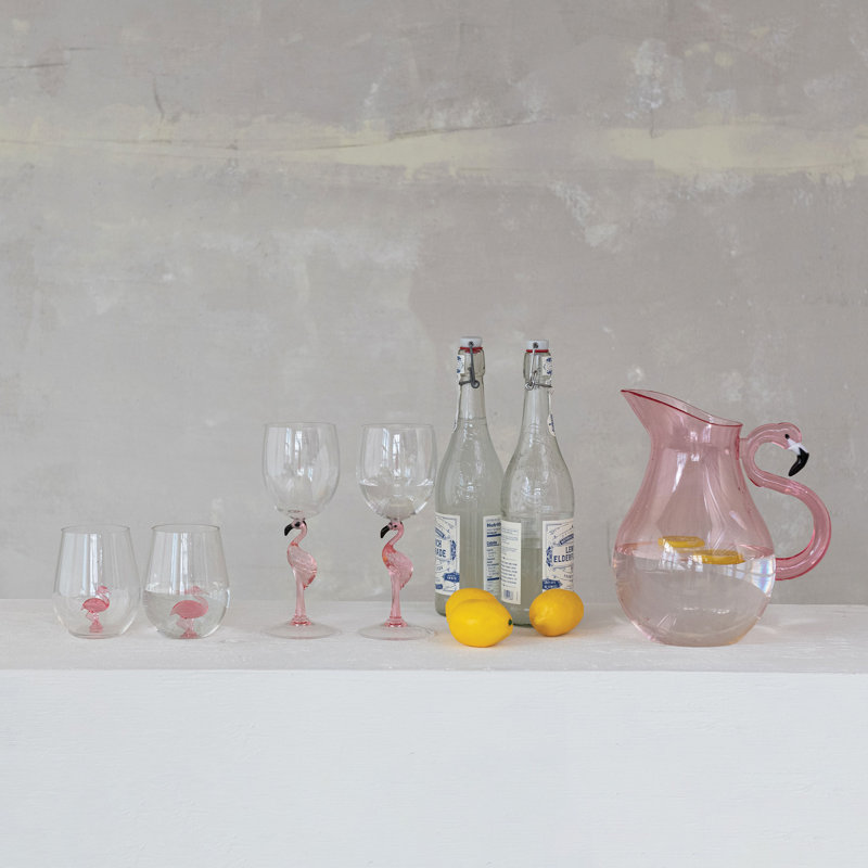 2.5-Quart Acrylic Pitcher With Flamingo Handle