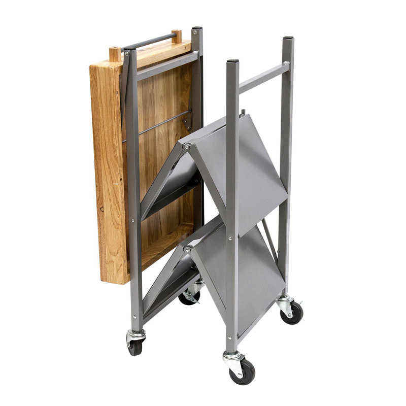 Chariot-bar pour îlot de cuisine Origami, Gris