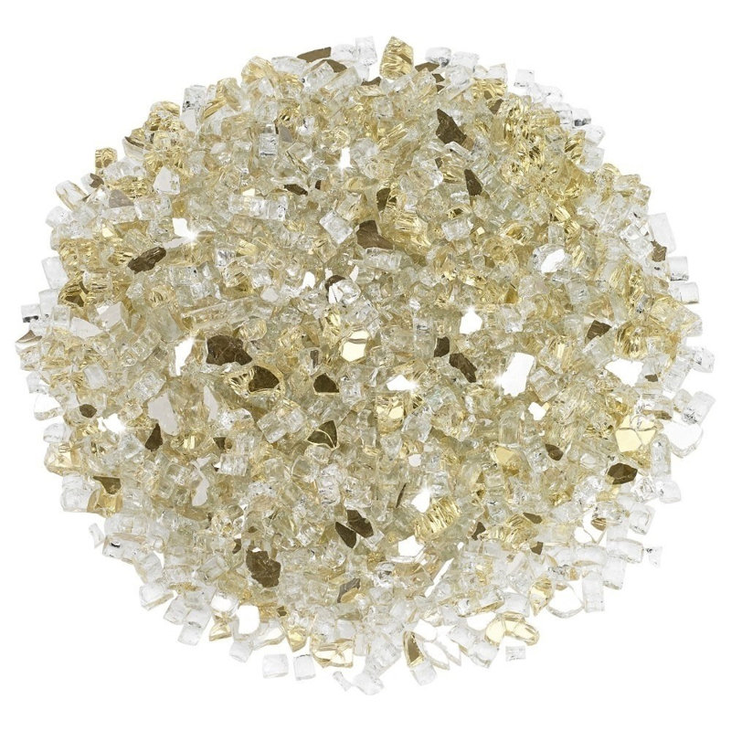 Gold Reflective Fire Pit Glass, 1/4" 10 lbs
