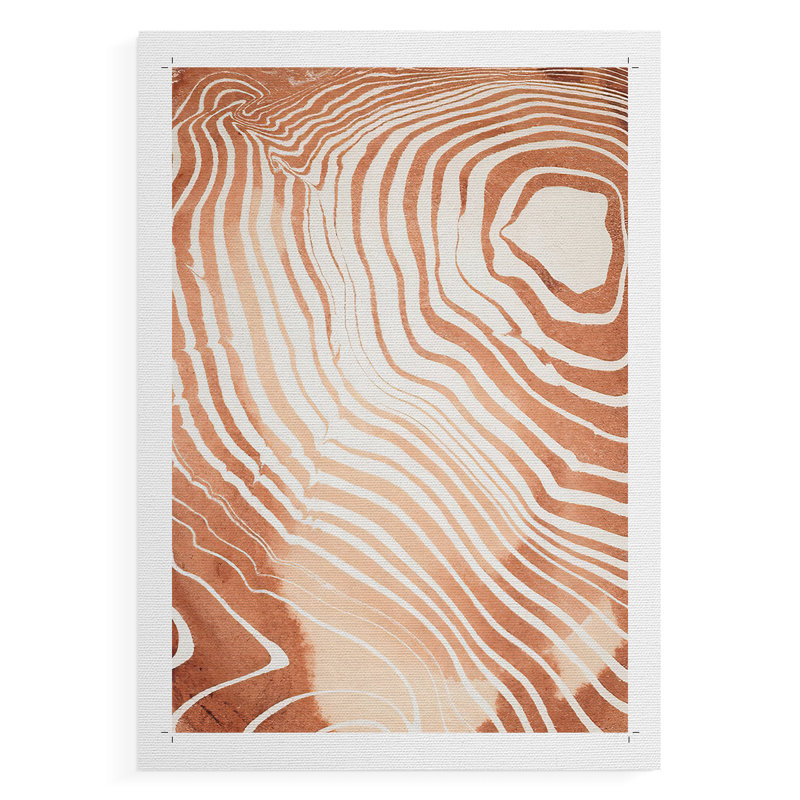 Suminagashi à grain de bois II - Impression sur toile seulement - NON-CADRE, H 27 po x l 18 po
