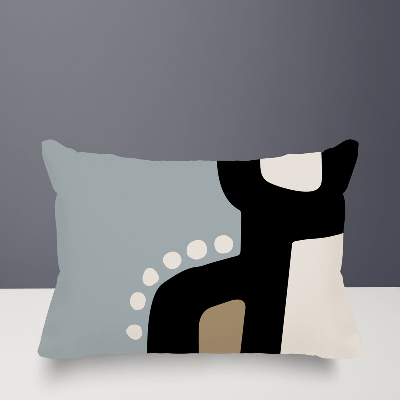 Coussin lombaire réversible intérieur / extérieur Sofi Minimalist, H 18 po x l 25 po, Gris