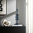 Modern Candle Holder with Glass Cylindrical Design – Elegant Tabletop Candle Holder for Dining Table, Shelf Decor, Entryway, Mantel, Console, Bookcase, Sideboard, Coffee Table, Bedroom, and Living Room Styling – Blue-1281749625