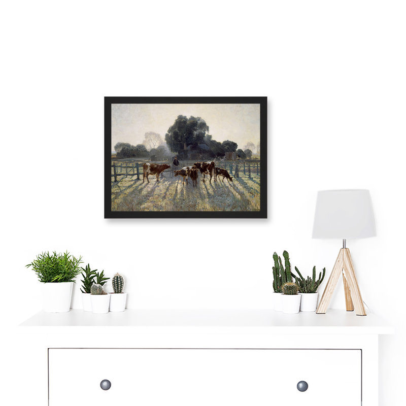 Spring Frost Livestock Cows Australia by Elioth Gruner - Single Picture Frame Painting