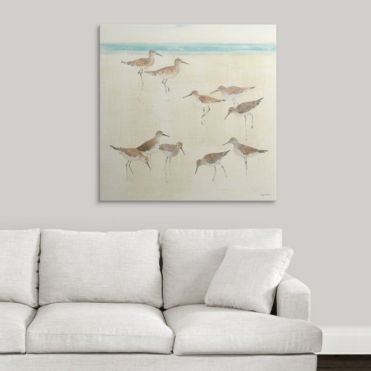 «Sandpipers» Butters, reproduction d'art, H 35 po x l 35 po x P 1,5 po, Toile