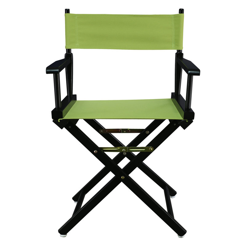 Chaise de réalisateur pliante 18 po, Noir, noir, noir, noir, Vert lime