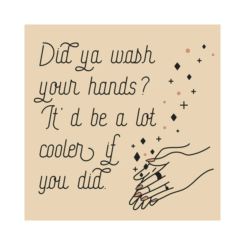 «Wash Your Hands» par - Toile tendue, H 12 po x l 12 po x P 0,75 po