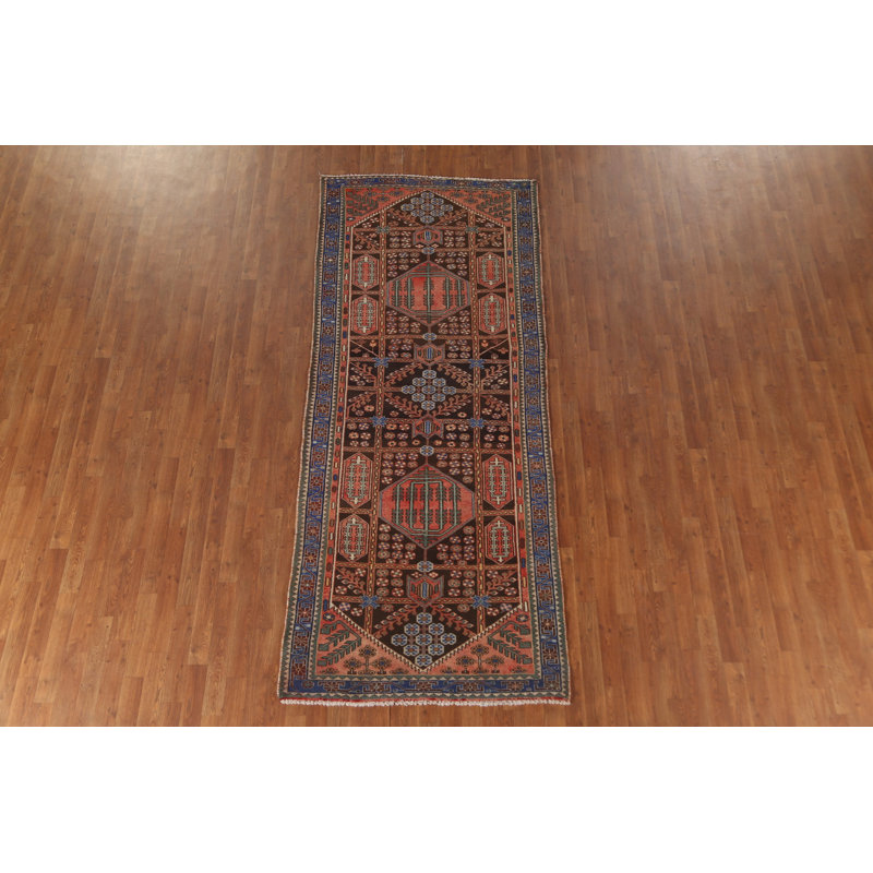Brown Wool   Runner Rug 4x10