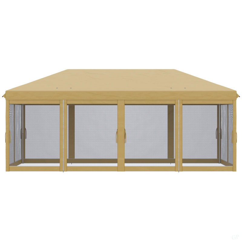 Tente avec auvent Pop Up Outsunny, Beige