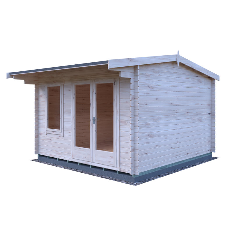 Marlborough 12 ft x 12 ft 28 mm Log Cabin Installed Including Base