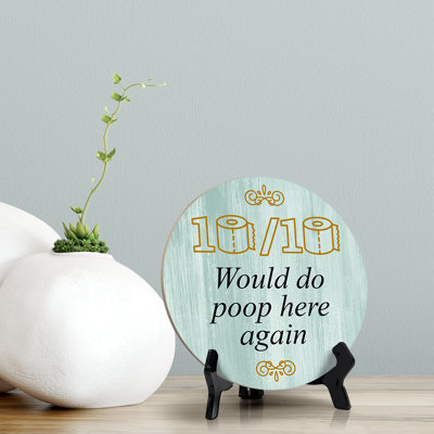 Signe de la table «Will Do Poop Here Again»