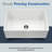 Houzer 33 in  Fireclay Apron Front Farmhouse Kitchen Sink w/ Strainer, Grid - PTG-4300 WH-C