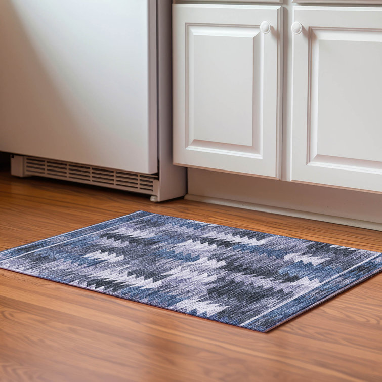 Premium Machine Washable Prisco Blue Rug