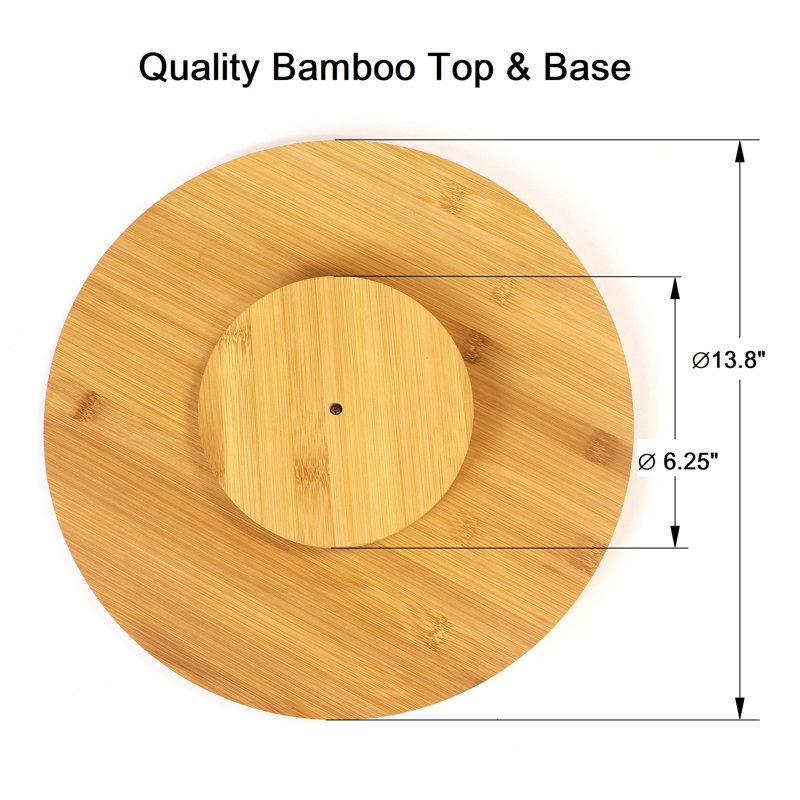 Organisateur 13,8 pouces en bambou pour cuisine, plateau tournant pour comptoir, comptoir