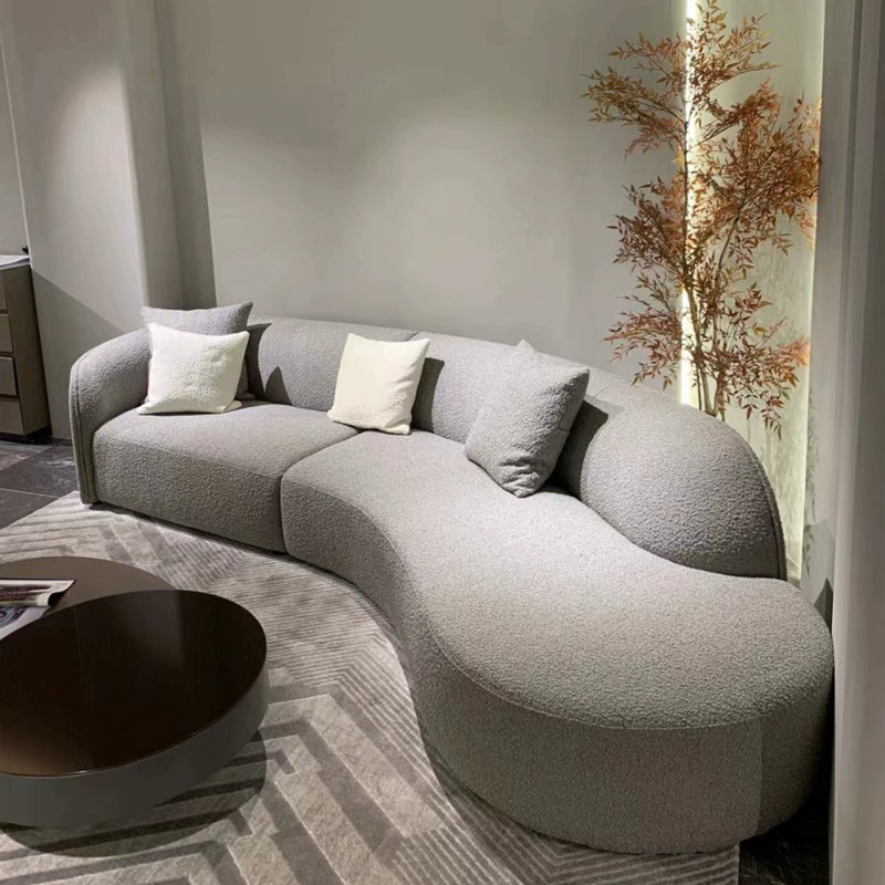 Canapé modulaire 2 pièces rembourré, Orienté à droite, Velours gris velours