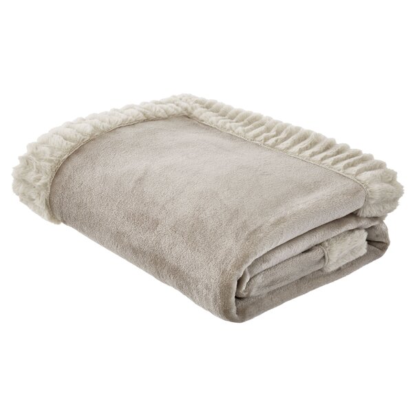 Catherine Lansfield Velvet And Faux Fur 150x200cm Blanket Throw ...