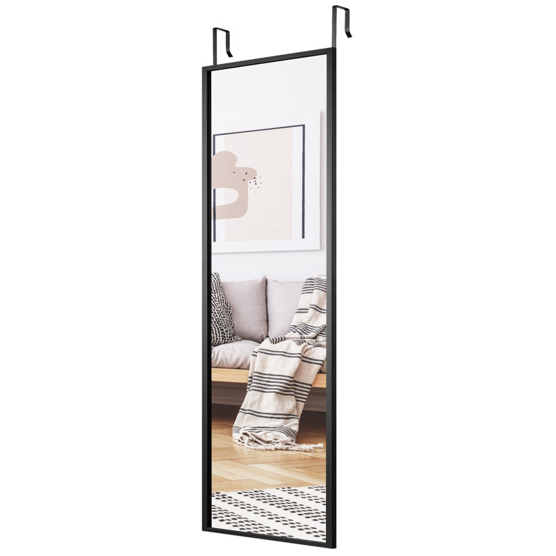 Kaiyah Engineered Wood Flat Wall Mirror, Black