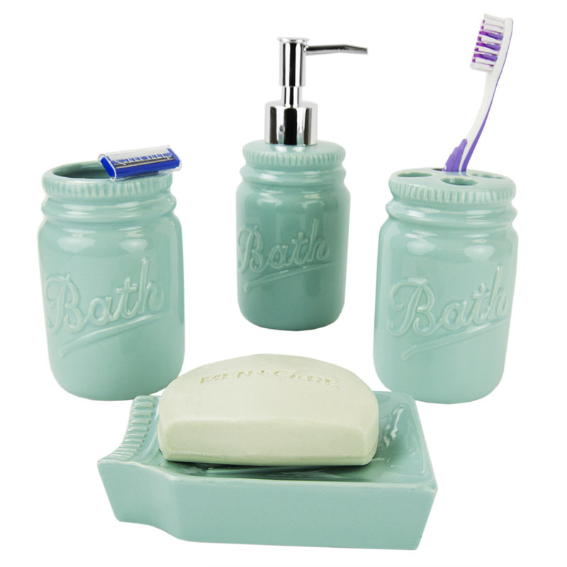 Bathroom Accessory Set, Mint