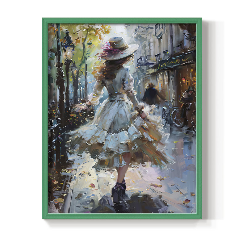 «WOMEN Series DCCLV», reproduction encadrée - bois massif, H 15 po x l 12 po, Vert