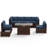 Bhairavi Wicker - Person Modular Patio Conversation Set with Cushions-630016992-630016994