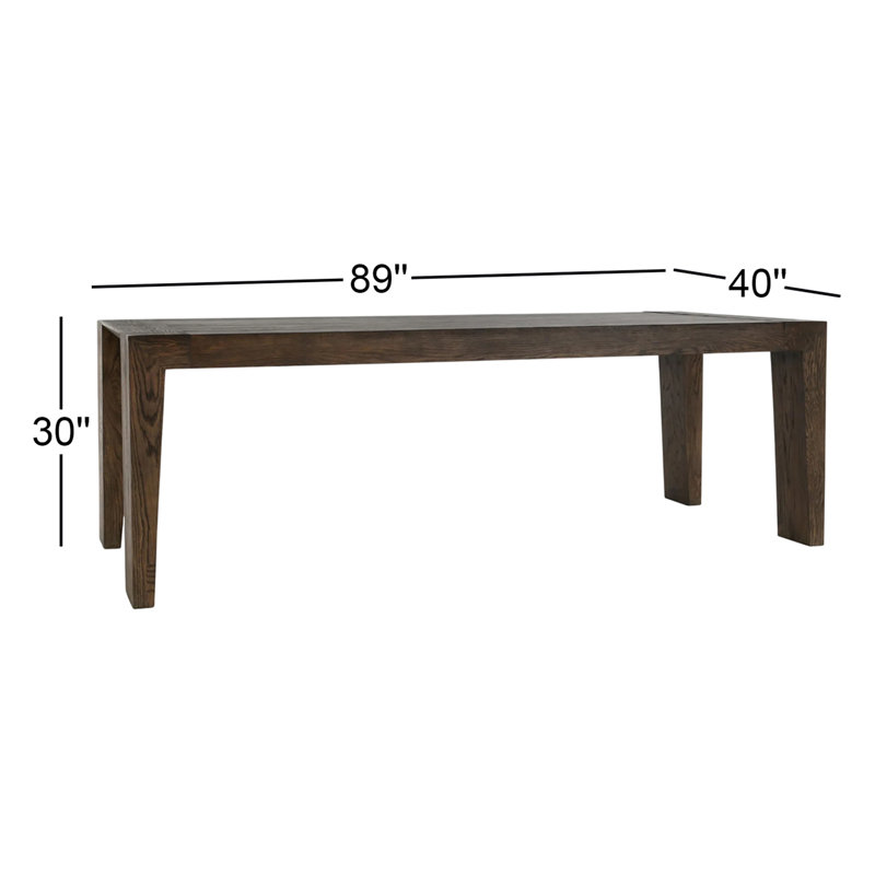 Troy 89" Reclaimed Oak Wood Transitional Dining Table In Brown