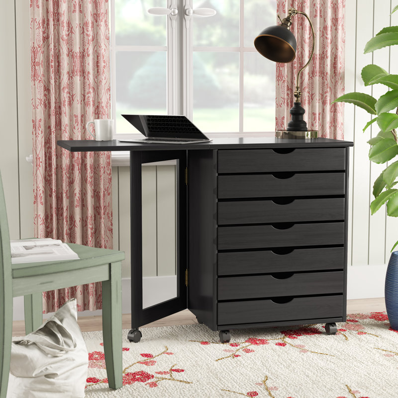 Adeptus Solid Wood Writing Desk, Black