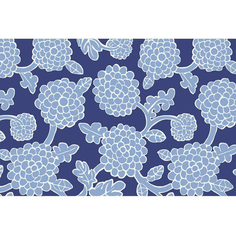 Murale luxuriante, Bleu, L 100 po x l 144 po