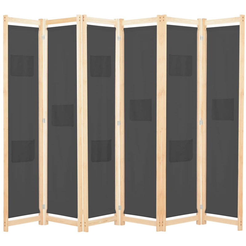 Rizzo 170cm H Folding Room Divider, 6, 240 x 170cm, Grey