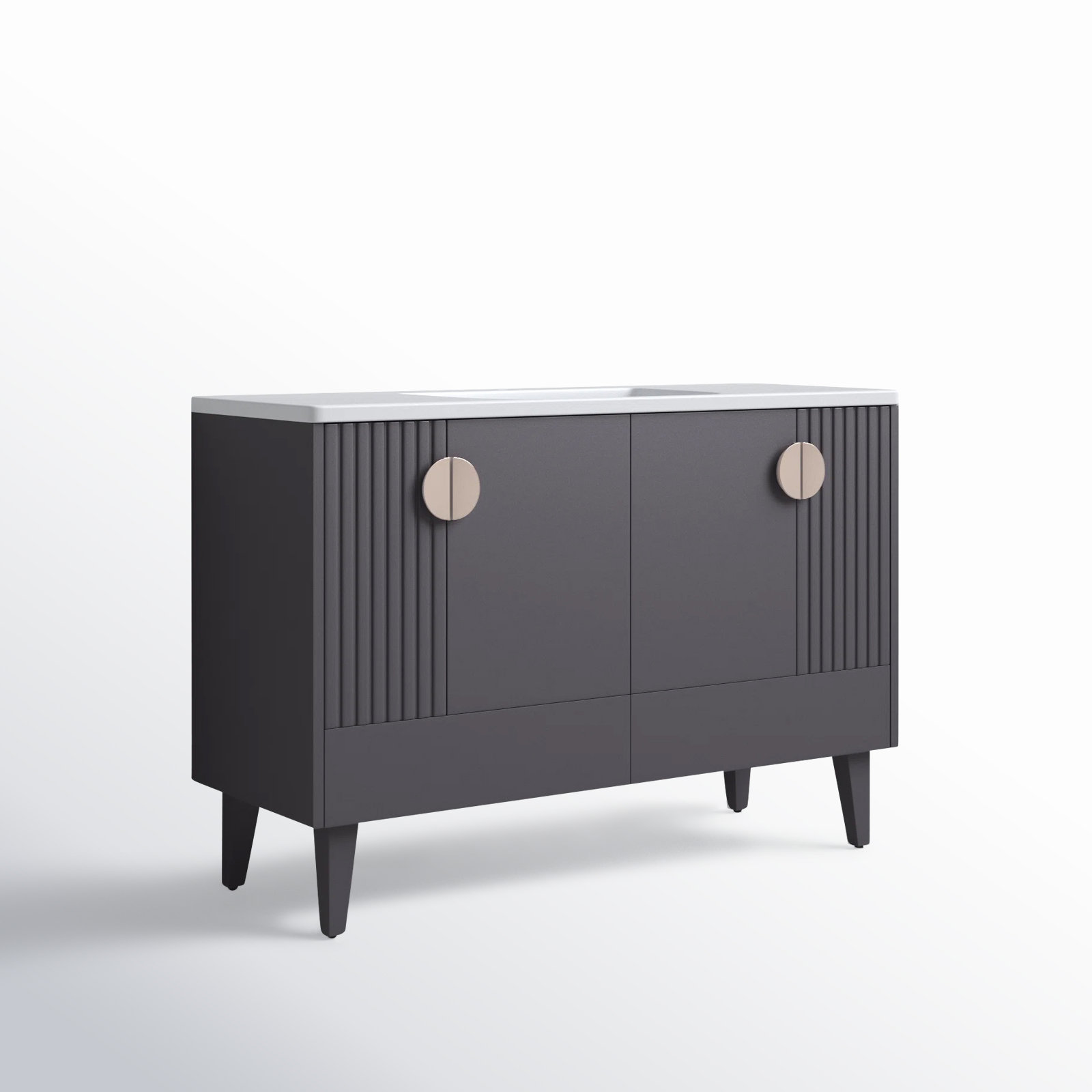 Saimah 48'' Single Bathroom Vanity, Rock Gray, Satin Nickel