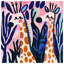 Girafes à feuilles abstraites Literie Girafes couvre-lit animaux-125325472