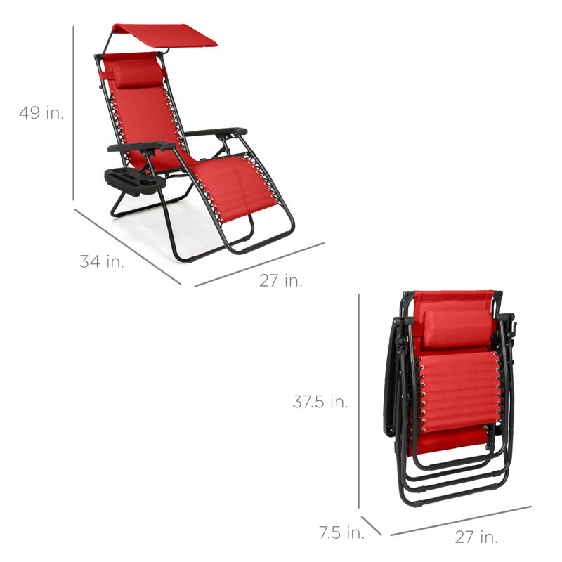 Alahia Folding Recliner Chair, Crimson Red