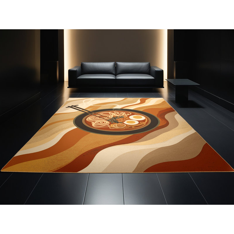 Tapis brun moelleux moelleux Acheson Ramen, 7x10
