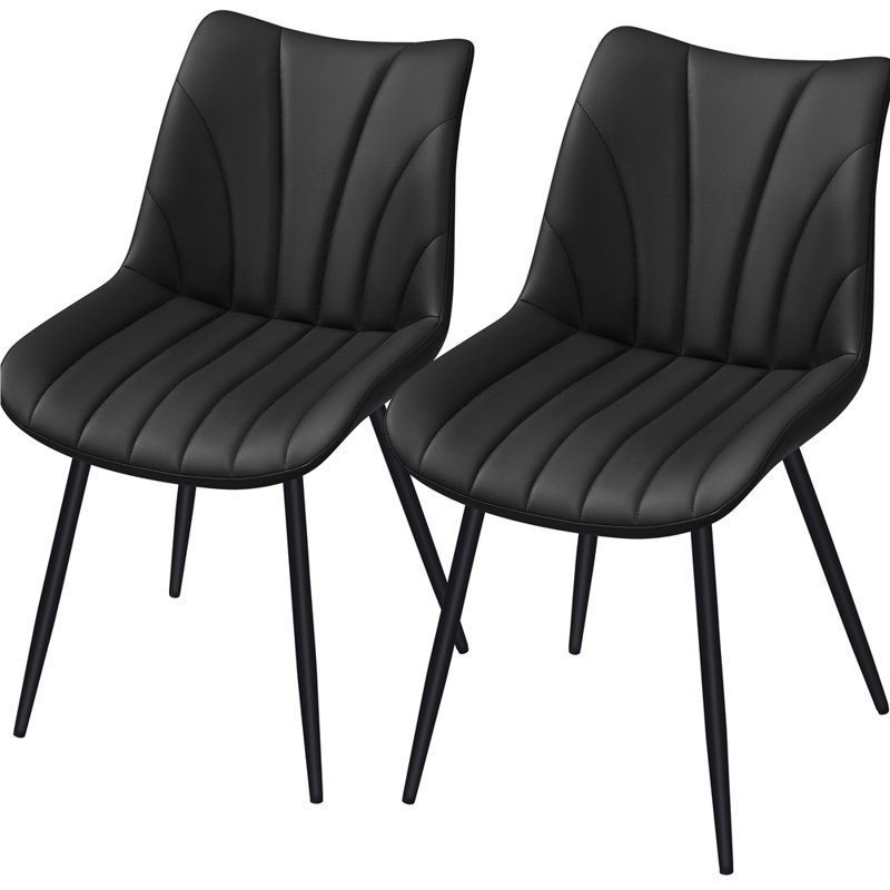 52cm H Tufted Upholstered Side Chair, Black