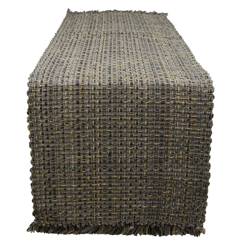 Chemin de table Bronny, 54 po x 13 po, Gris / bleu / brun