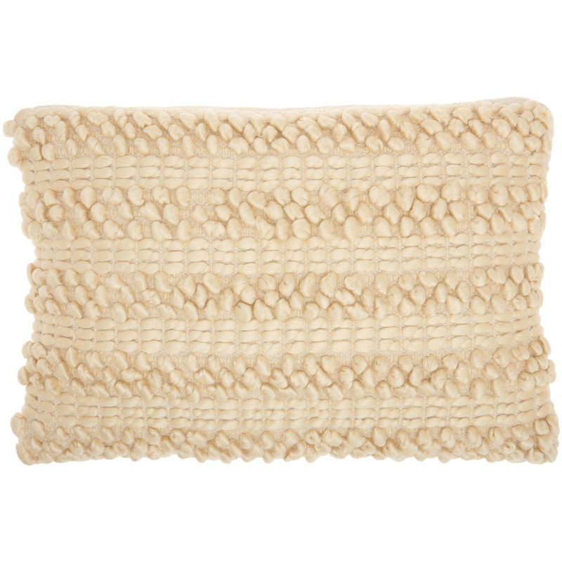 Beige Woven Stripes Rectangular Throw Pillow Set