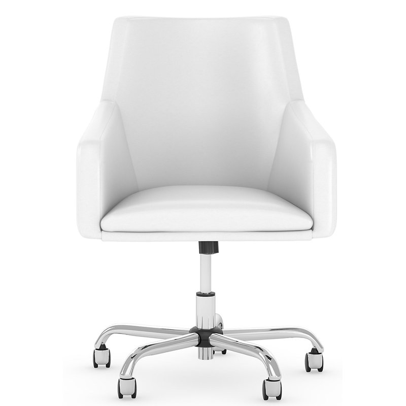 Chaise de travail à dossier moyen Laimonis, Blanc