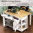 47.2 Inch Rectangular Kitchen Island With 13.8" Back Extendable Table, Rubber Wood Veneer, Ample Storage, Soft Close Hinges Dining Surface, Veneer Finish, Open Storage Compartments, Built - In And-1578208797