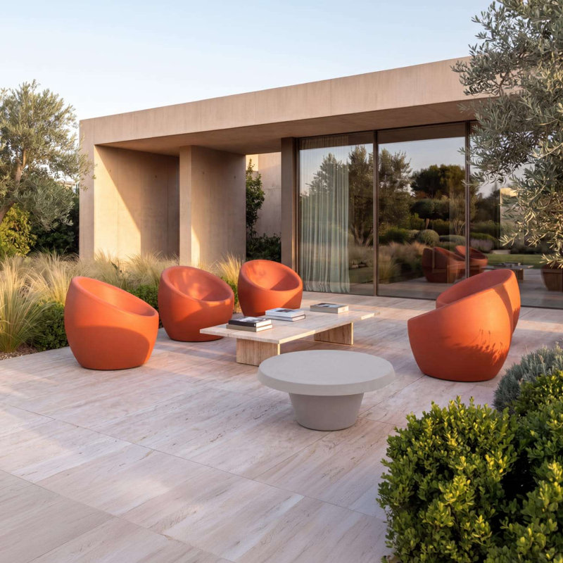Tramontina Oca 5 Pcs. Polyethylene Lounge Set, Orange, Grey